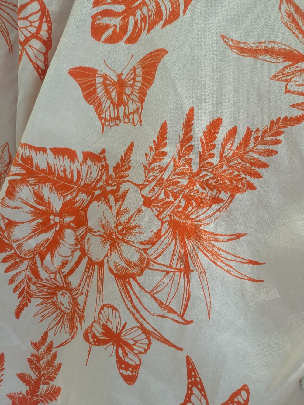 Victoria's Secret Satin Orange Tropical Toile Pajama Set - Picture 5 of 9